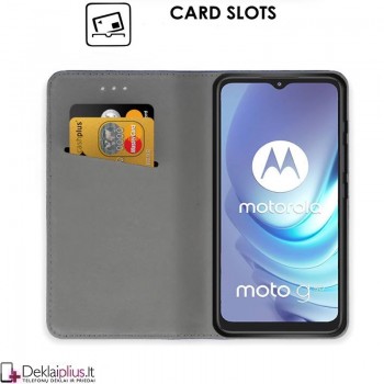 Telone atverčiamas dėklas - juodas (telefonui Motorola Moto G50)